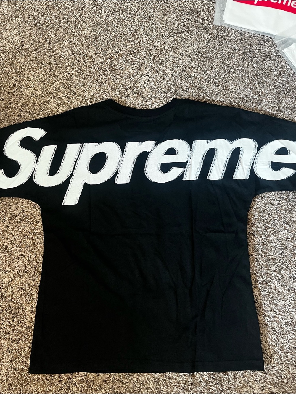 Supreme Black Tee with Large White Back Logo